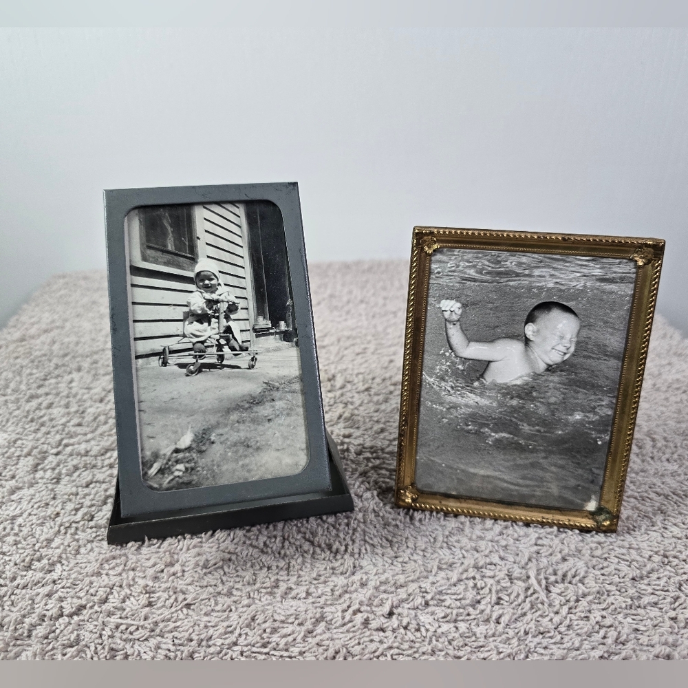 Classic Gray and Gold Framed Children
